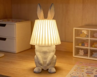 Bunny Table Lamp, 3D Printed Night Light, Cute Rabbit Lamp, Warm Ambient Light, USB Lamp, Nursery Decor, Bedside Light, Gift for Her
