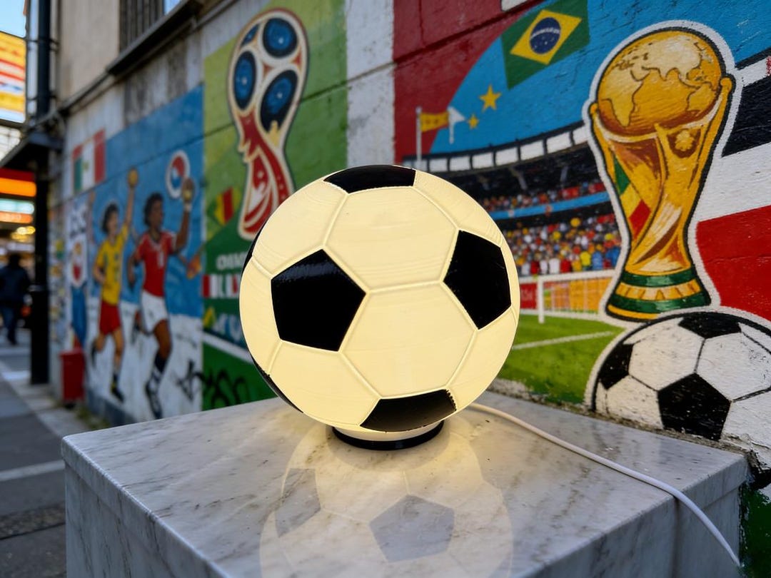 Football LED Night Lamp, 3D Printed Soccer Light, PETG Decorative Lamp ...