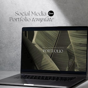 Social Media Portfolio Template, Minimal Social Media Management Template, Social Media Manager Template, Editable in Canva
