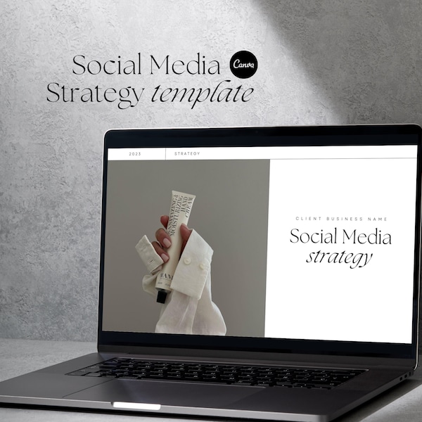 Social Media Strategy Template, Client Strategy for Social Media, Marketing Proposal, Canva Template for Social Media Manager