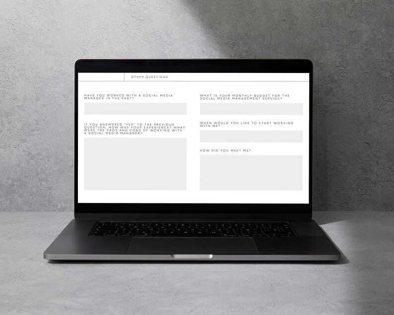 Social Media Onboarding Questionnaire Template New Client Questionnaire
