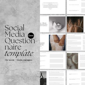 Aesthetic Questionnaire Template for Social Media Managers, New Client Questionnaire, Social Media Management Onboarding Process