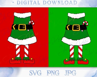 Falda de elfo svg, traje de elfo svg, vestido de elfo svg, archivo de corte de camiseta de falda de elfo, falda de elfo cricut, traje de elfo svg, ayudante de santas svg, falda de elfo png