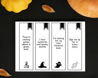 Halloween Bookmarks, Printable Bookmarks for Halloween, Halloween Reading Bookmarks