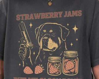 Rottweiler T-Shirt, Erdbeermarmeladen aber Glock nicht Rottweiler Shirt, Rottie Mom T-Shirt, lustiges Rottweiler Meme, Rottweiler Mom Shirt