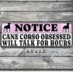 Cute Cane Corso Sticker Waterproof Sticker for Water Bottle Funny Cane Corso Car Decal for Window, Laptop or Phone