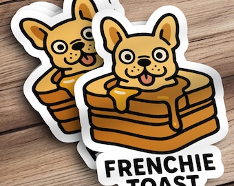 Leuke Franse Bulldog Stickers Frenchie Toast Sticker Franse Bulldog Autosticker Franse Bulldog Vinyloverdrukplaatje voor Laptop