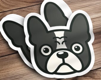 Cute French Bulldog Stickers Black and White Pied Frenchie Decal Waterproof Vinyl For Planner Laptop Phone Water Bottle Stickers