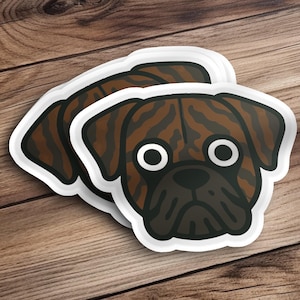 Brindle Boxer Aufkleber für Laptops, Wasserflaschen, Notebooks und Handyhüllen - Niedlicher, langlebiger Haustier-Aufkleber