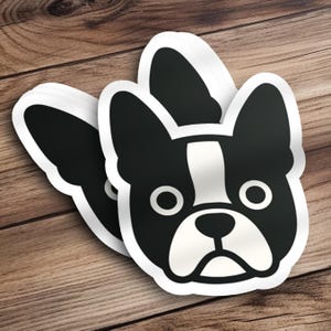 Boston Terrier Sticker Black and White Boston Decal for Laptop Water Bottle Phone Durable Cute Pet Accessory