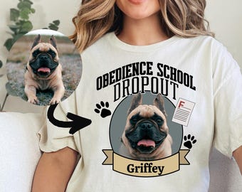 Custom Dog Shirt, Personalized French Bull Dog T-Shirt with Photo & Name, Frenchie Mom Gift, Frenchie Mom Tee Any Breed Dog Lover Gift
