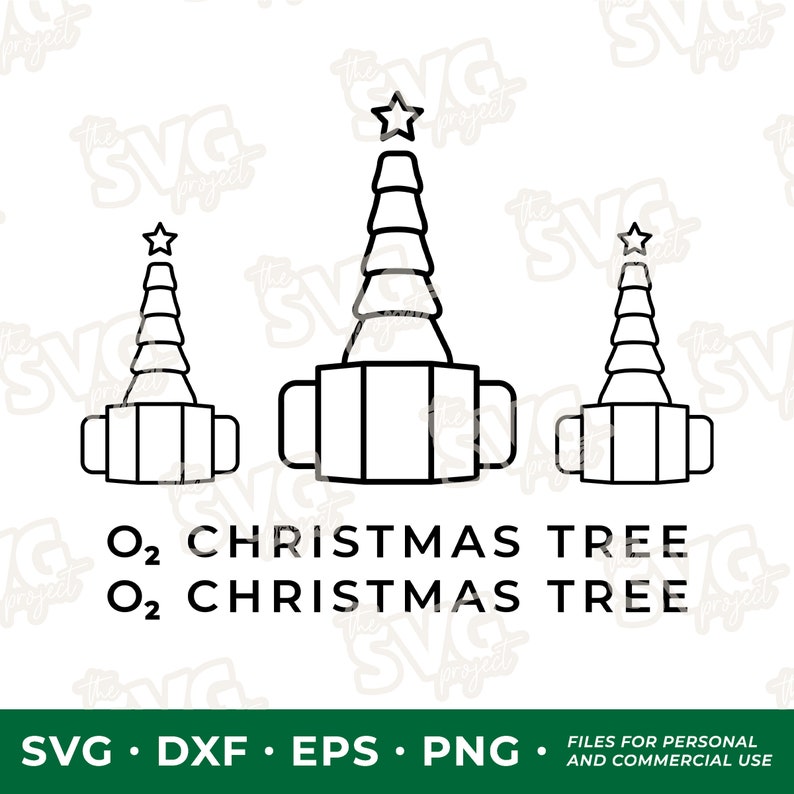 O2 Christmas Tree SVG Vinyl Cutting File Oxygen Flow Meter Icon