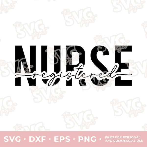 Registered Nurse SVG | Vinyl Cutting File – Personal + Commercial | Nurse Gift, Nurse Crewneck Shirt, Nurse Badge Reel, Nurse Lanyard PNG