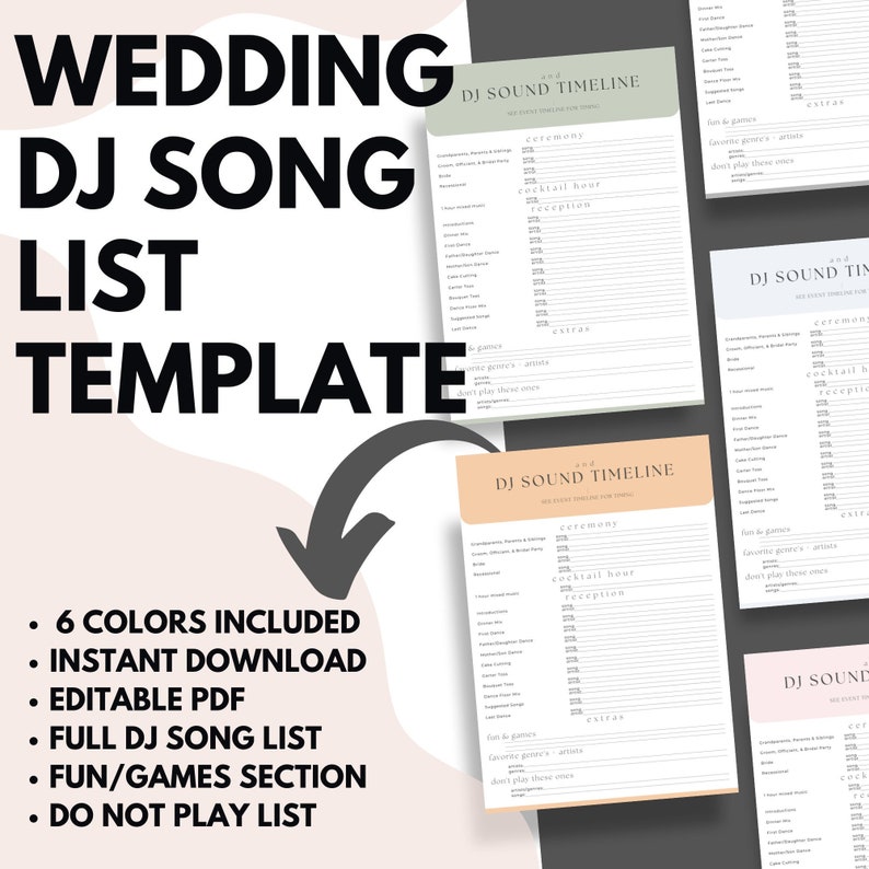 Wedding DJ Timeline Template, DJ Wedding Music Planning Guide, Wedding Wedding DJ Timeline Template, DJ Wedding Music Planning Guide, Wedding