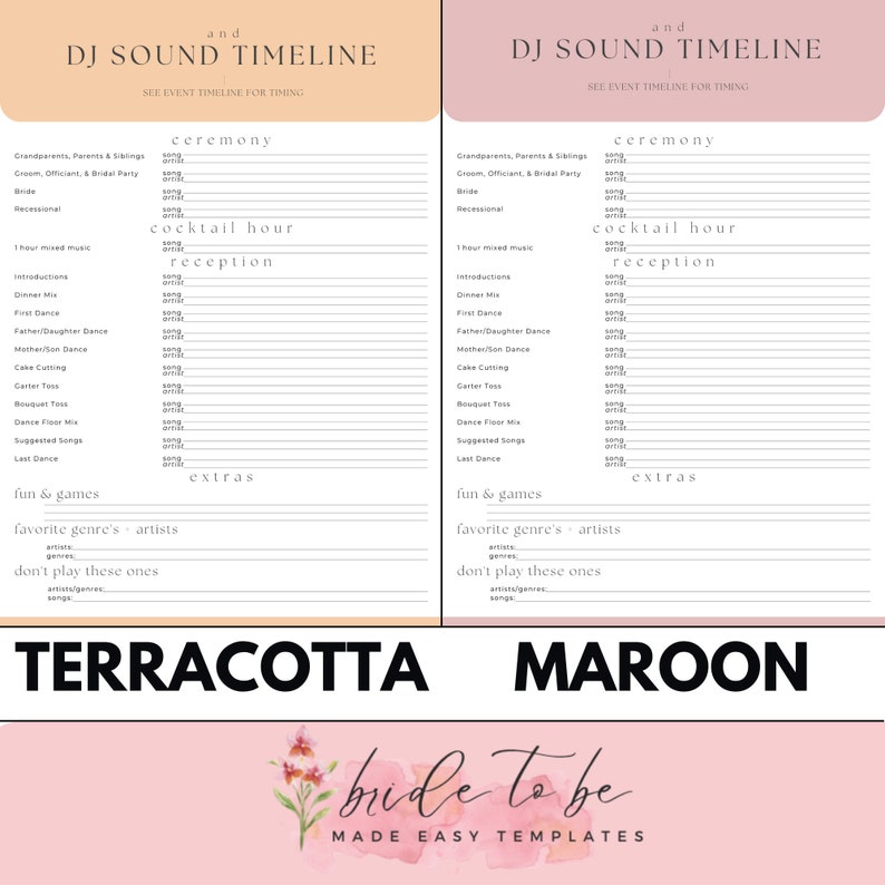 Wedding DJ Timeline Template, DJ Wedding Music Planning Guide, Wedding Wedding DJ Timeline Template, DJ Wedding Music Planning Guide, Wedding