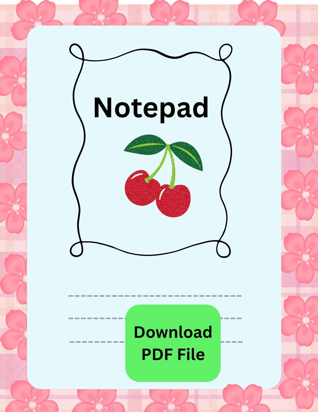 Embelished Cherry Notepad - Etsy