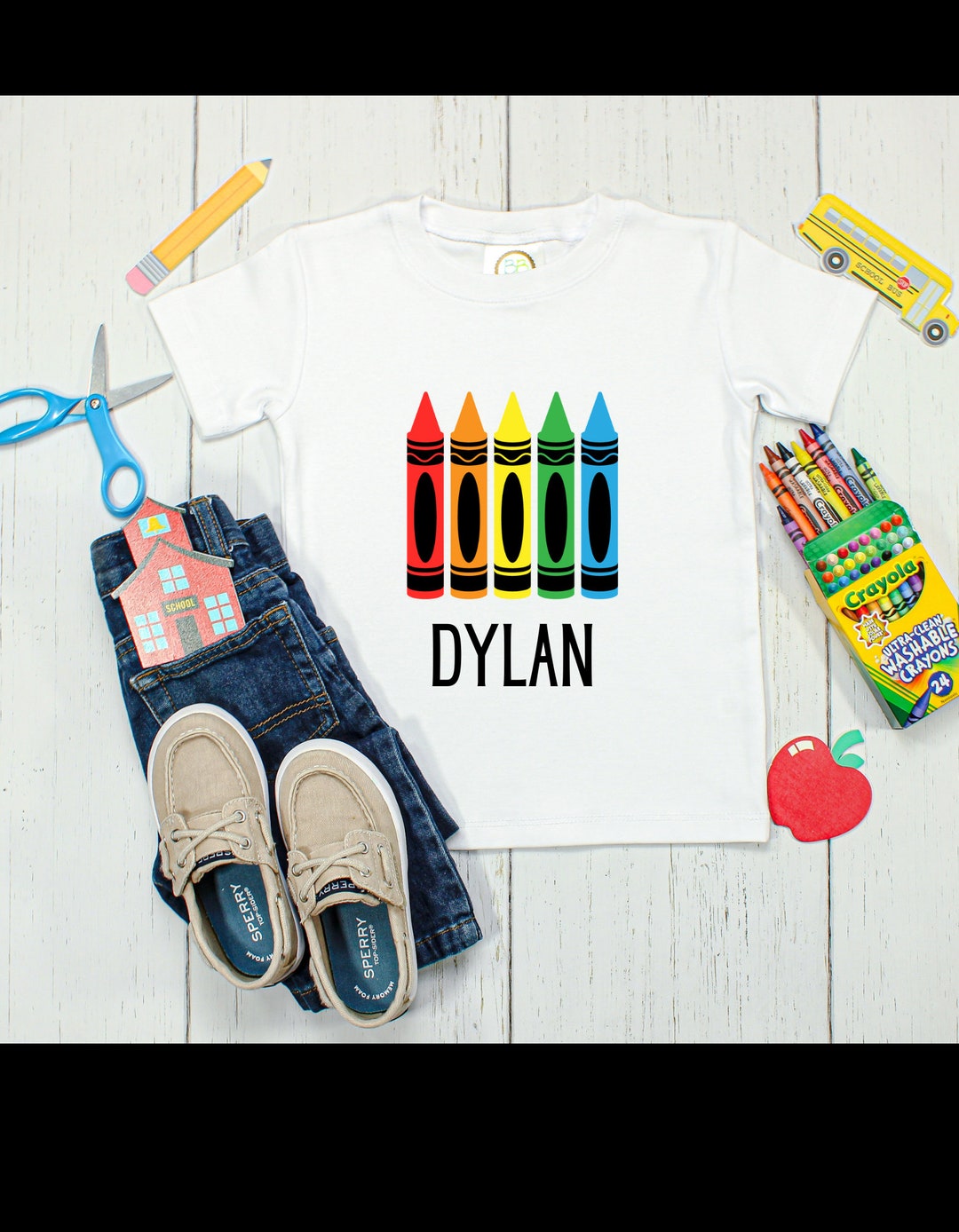 Crayola Crayons / Personalized Crayons Shirt / Back to School Etsy