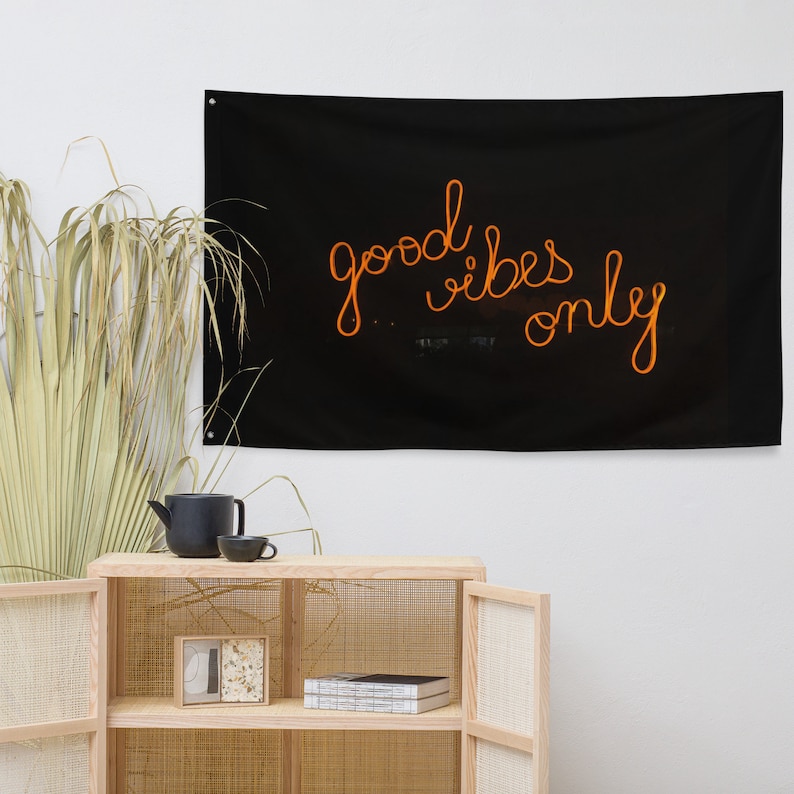 Good Vibes Only Flag College Dorm Flags Funny Flags for Etsy