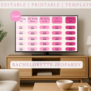 Bach Jeopardy Game | Printable Trivia for Bach Party | Editable Canva Game Template | Bach Game Night | Digital Download | Girls Night Game