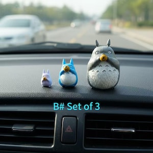 Cute Anime Figurine Car Dashboard Decor, Standing Car Pendant Ornament, Charming Figurine for Every Anime Fans B# Set of 3
