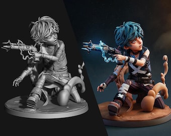 Isha – Handcrafted 3D Printed Figurine | Cyberpunk Art Statue | Sci-Fantasy Collectible for Gamers & Collectors
