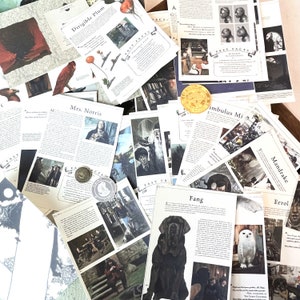 Papel de álbum de recortes de diario basura de Wizard School para manualidades DIY, suministros de paquete de papel de fondo de diario basura Retro