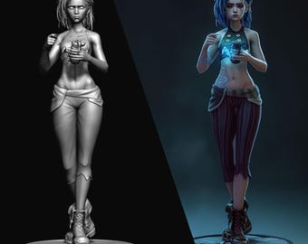 Arcane Jinx Figur - Handgefertigte 3D gedruckte Statue | Sammleredition | League of Legends Charakter Skulptur