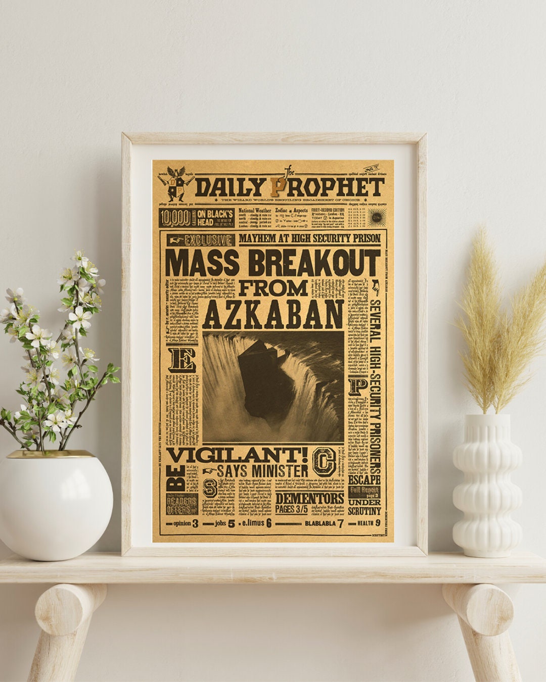 Wizard School Newspaper Kraft Paper Poster for Your Home Decor Etsy