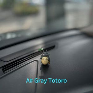 Cute Anime Figurine Car Dashboard Decor, Standing Car Pendant Ornament, Charming Figurine for Every Anime Fans A# Gray Totoro