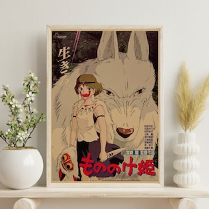 Poster retrô de papel kraft de anime para decoração de sua casa e presente para amantes de colecionadores nostálgicos