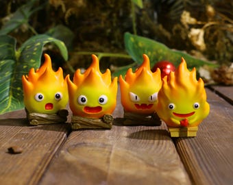 Handcrafted Fire Demon Figurine – 3D Printed Sculpture for Car Dashboard or Home Decor | Cute Flame Spirit Ornament Gift for Anime Lovers