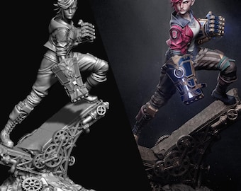 Vi – Handcrafted 3D Printed Figurine | Cyberpunk Art Statue | Sci-Fantasy Collectible for Gamers & Collectors