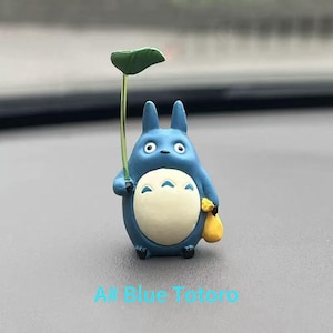 Cute Anime Figurine Car Dashboard Decor, Standing Car Pendant Ornament, Charming Figurine for Every Anime Fans A# Blue Totoro