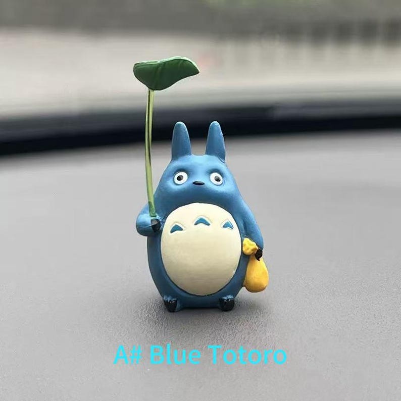 Cute Anime Figurine Car Dashboard Decor, Standing Car Pendant Ornament, Charming Figurine for Every Anime Fans A# Blue Totoro