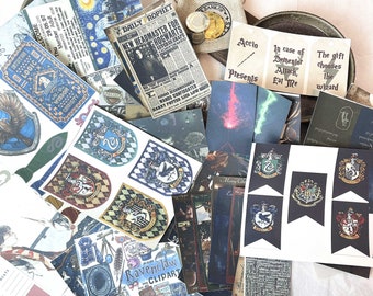 Wizard School Junk Journal Scrapbook Paper For DIY Crafts, Retro Junk Journal Background Paper Pack Supplies