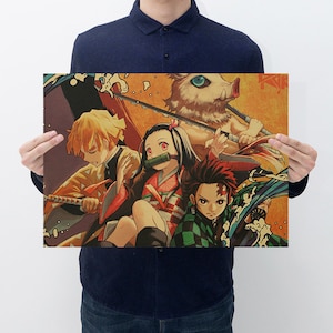 Póster de papel Kraft de Anime Retro para decoración de tu hogar y regalo nostálgico para amantes de los coleccionistas