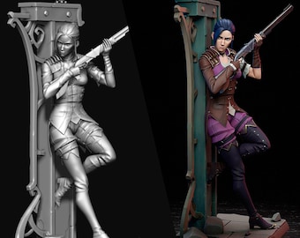 Caitlyn Figurine – Handcrafted 3D Printed Statue - Arcane Sheriff of Piltover Statue|- League of Legends Character Sculpture