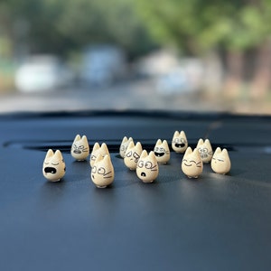 Set of 12 Emoji Car Dashboard Decor, Standing Car Pendant Ornament, Charming Figurine for Every Anime Fans