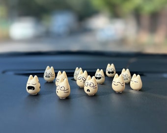 Set of 12 Emoji Car Dashboard Decor, Standing Car Pendant Ornament, Charming Figurine for Every Anime Fans