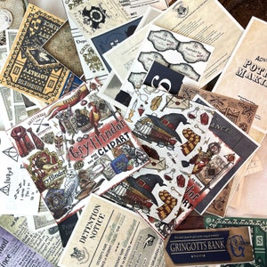 Carta per album di ritagli per diario spazzatura della scuola mago per artigianato fai-da-te, forniture per confezioni di carta di sfondo per diario spazzatura retrò