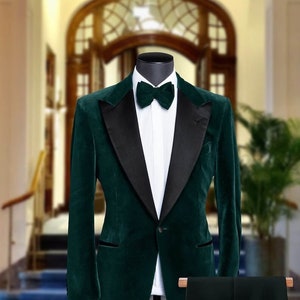Emerald green velvet suit online