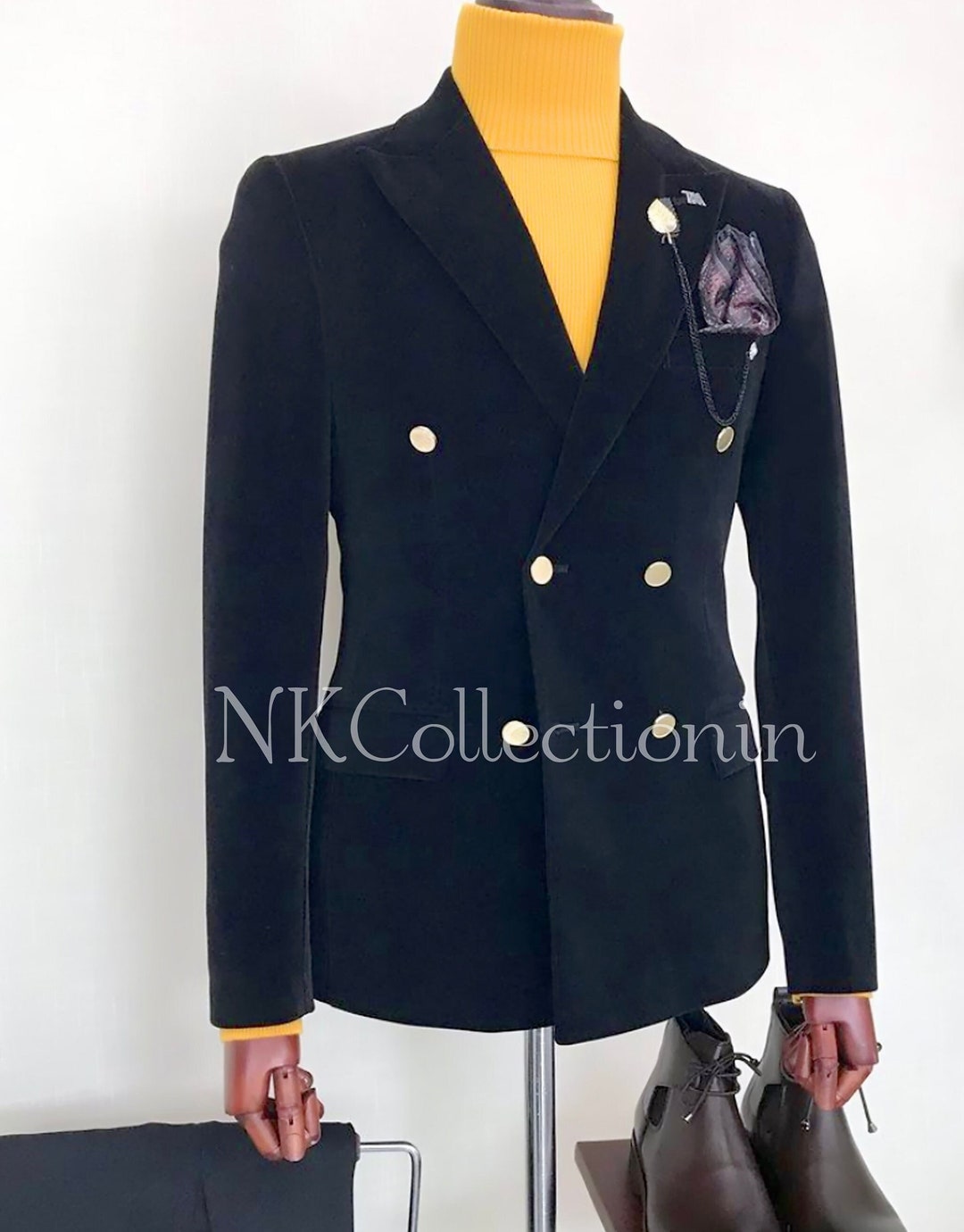 Royal Blue Designer Wedding Suits For Groom - Double Breasted Look