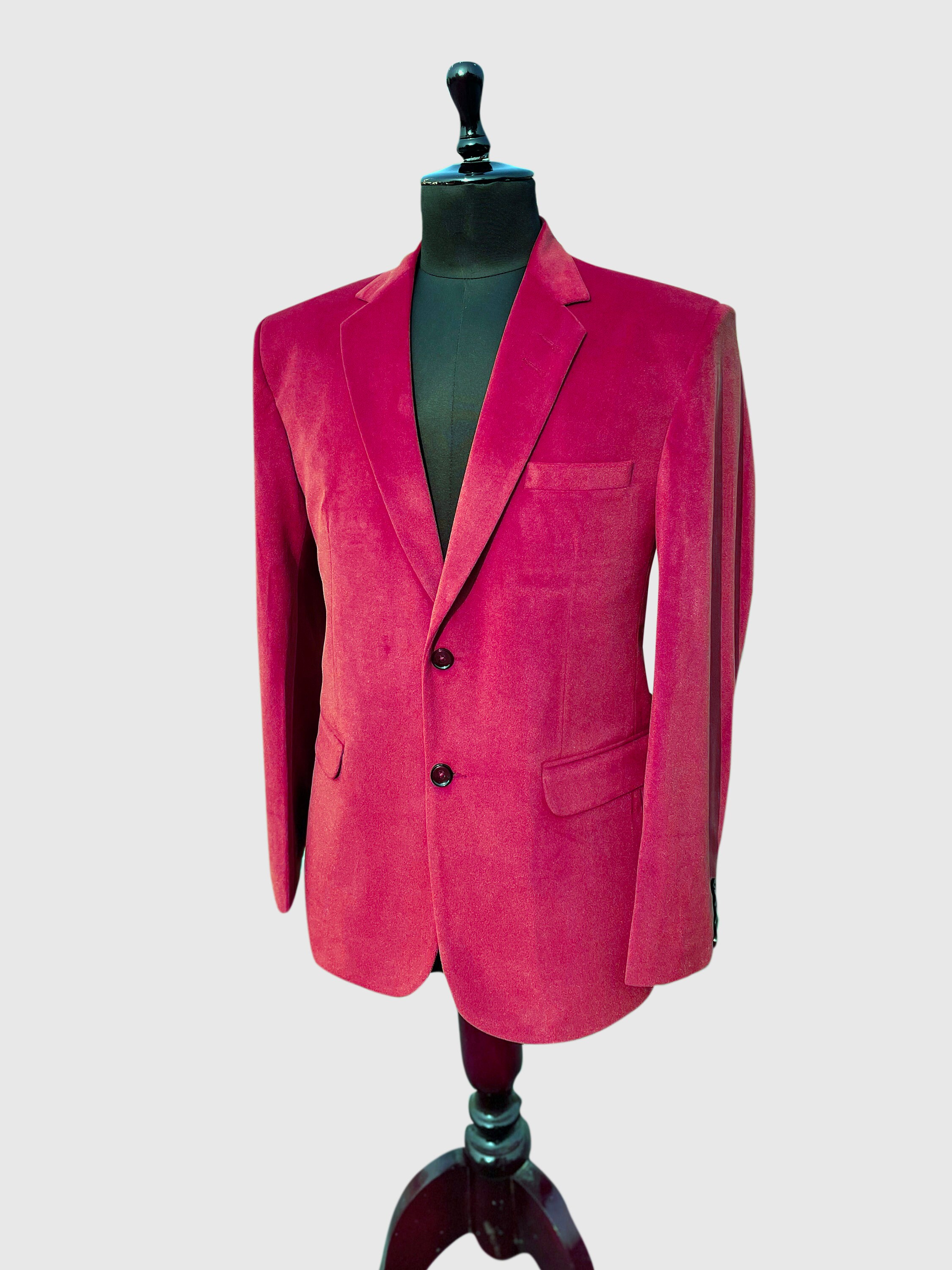 Men's Pink Slim-Fitting Elegant Tuxedo Jacket Party Blazer