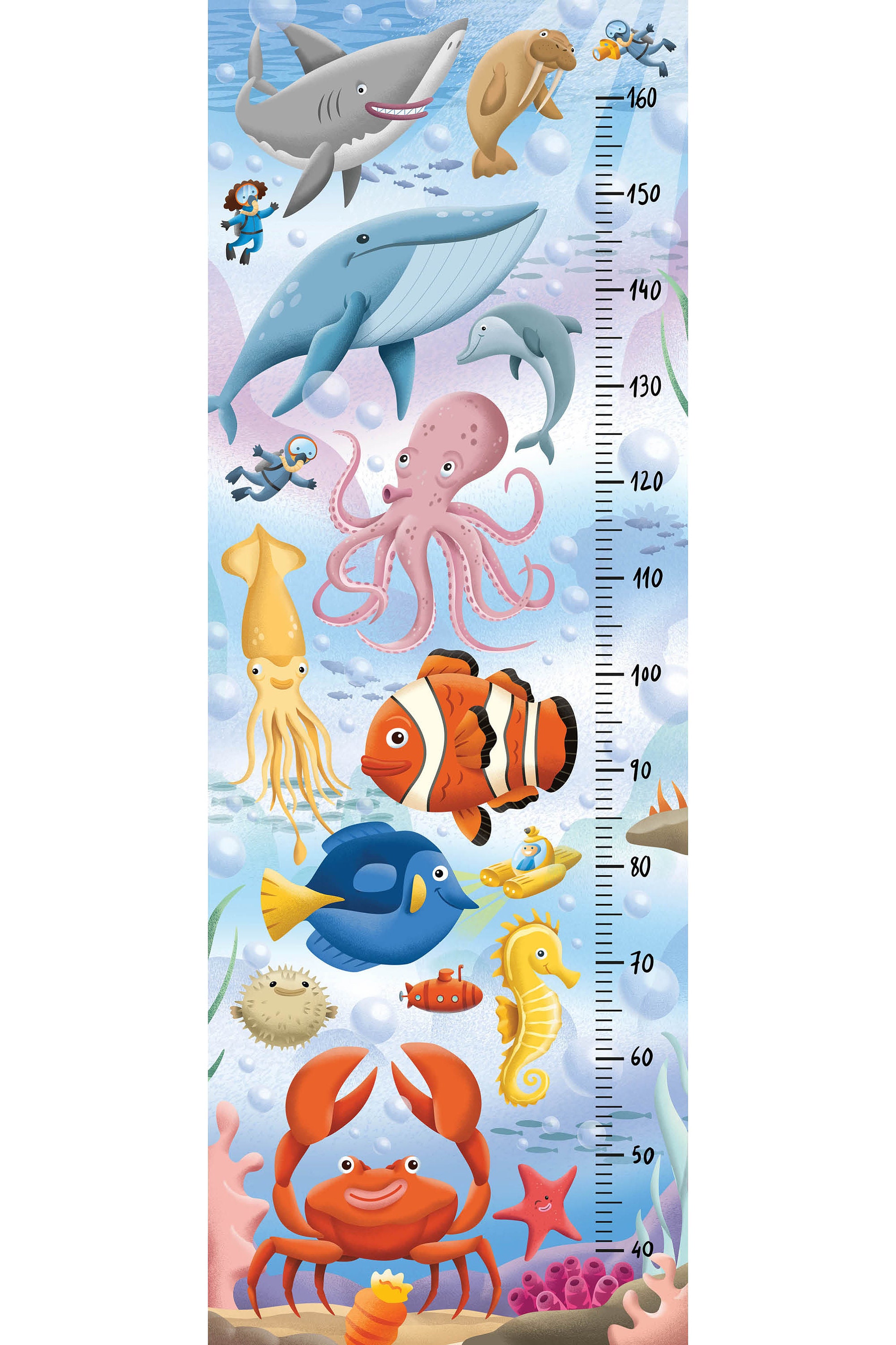 On the Reef Height Chart, Height Chart Sticker, Growth Chart Wall Decal, Kids Room Growth Chart