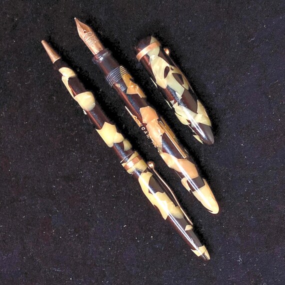 Art Deco Sheaffer Fountain Pen Pencil Set