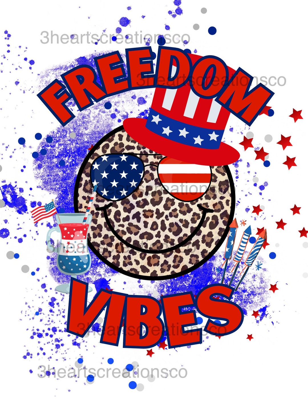 Smiley Face Png Freedom Vibes Png America Vibes Fourth of - Etsy