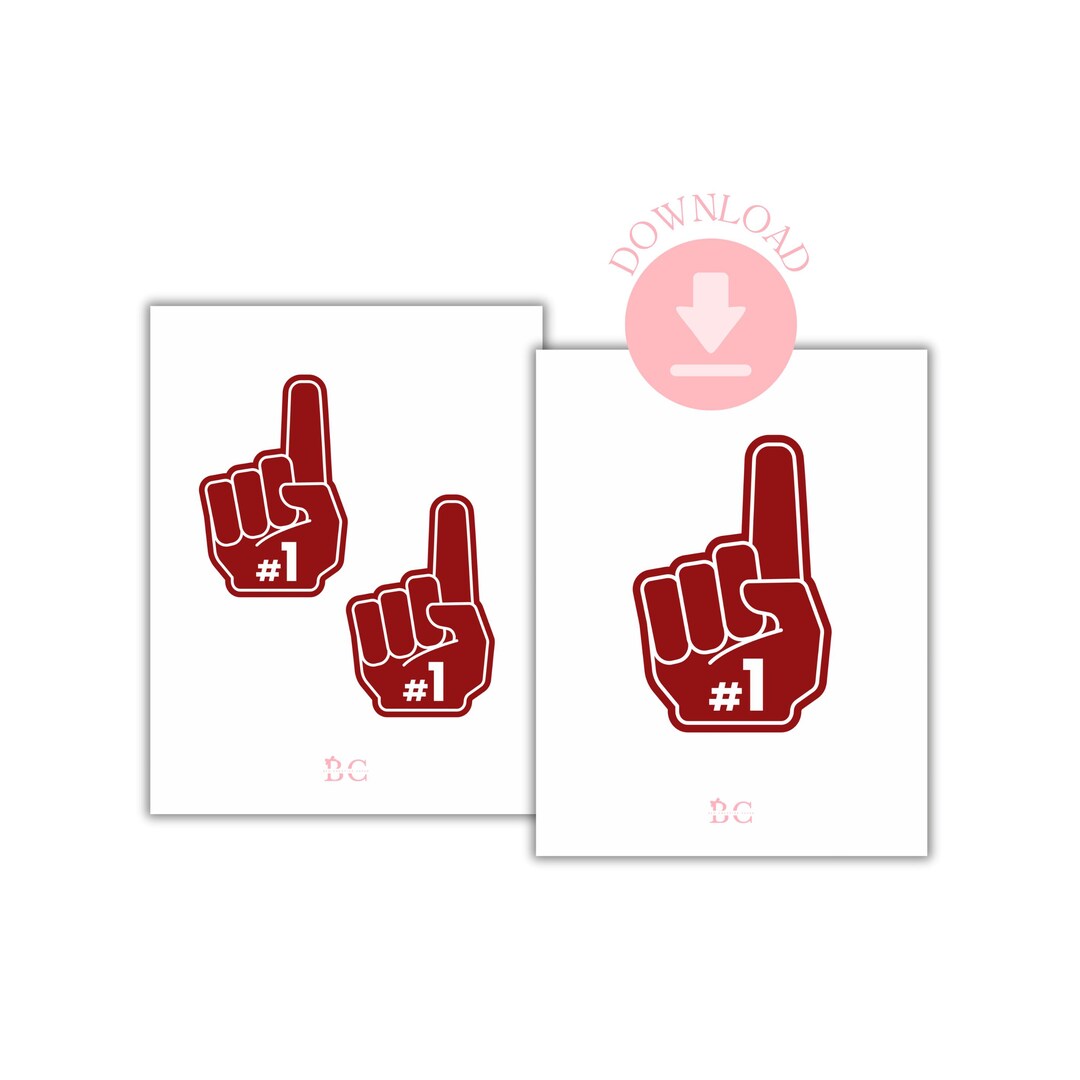 Printable Maroon Foam Finger Instant Download / College Football Decor ...