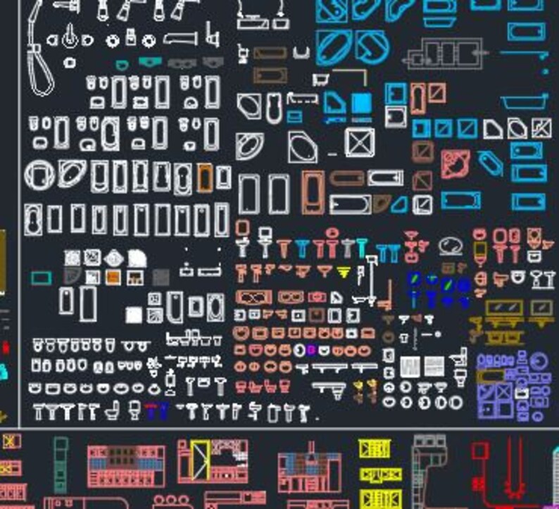 1000 Autocad Blocks Nature Furniture Bath & More Etsy