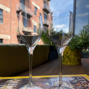 Vintage Orrefors Pair of Sherry &quot;Illusion&quot; Crystal Glasses by Nils Landberg with box