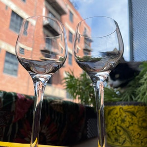 Vintage Orrefors Crystal Glassware Set of Two Port Glasses